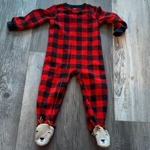 Carters Plaid Red and Black Kids One Piece